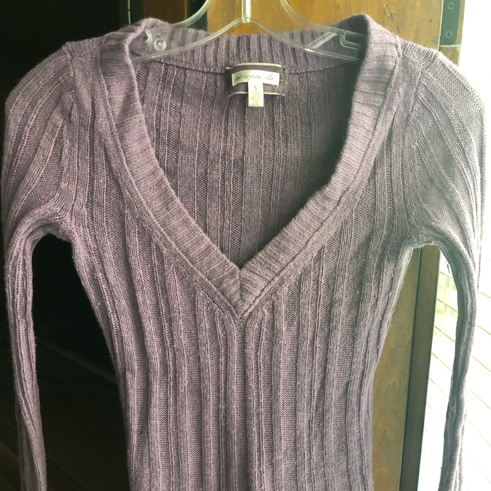 Aeropostale Lilac V-Neck Sweater